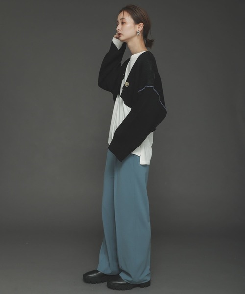 SENSE OF PLACE by URBAN RESEARCH（センスオブプレイスバイアーバンリサーチ）の「ワイドスリーブショートカーディガン（ニット/セーター・レディース・ブラウン/ベージュ/ブラック・ONE）」の6枚目の写真