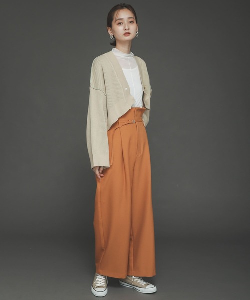 SENSE OF PLACE by URBAN RESEARCH（センスオブプレイスバイアーバンリサーチ）の「ワイドスリーブショートカーディガン（ニット/セーター・レディース・ブラウン/ベージュ/ブラック・ONE）」の21枚目の写真