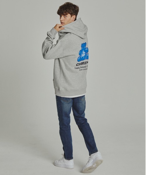 BORN CHAMPS（ボーンチャンプス）の「【BORN CHAMPS】JELLY BEAR ZIP UP / ボーンチャンプス ジェリー ベアー ジップアップ パーカー（パーカー・メンズ・グレー/レッド・SMALL/MEDIUM/LARGE）」の19枚目の写真