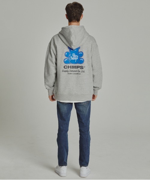 BORN CHAMPS（ボーンチャンプス）の「【BORN CHAMPS】JELLY BEAR ZIP UP / ボーンチャンプス ジェリー ベアー ジップアップ パーカー（パーカー・メンズ・グレー/レッド・SMALL/MEDIUM/LARGE）」の18枚目の写真