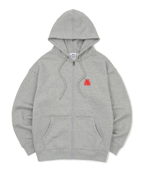 BORN CHAMPS（ボーンチャンプス）の「【BORN CHAMPS】JELLY BEAR ZIP UP / ボーンチャンプス ジェリー ベアー ジップアップ パーカー（パーカー・メンズ・グレー/レッド・SMALL/MEDIUM/LARGE）」の20枚目の写真