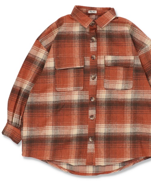 SPINNS(スピンズ)の「エコウール チェックCPOジャケット(その他アウター・レディース・ブラック/オレンジ/ブルー/グリーン・ONESIZE)」の4枚目の写真