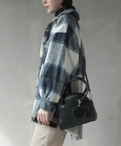 SPINNS(スピンズ)の「エコウール チェックCPOジャケット(その他アウター・レディース・ブラック/オレンジ/ブルー/グリーン・ONESIZE)」の5枚目の写真