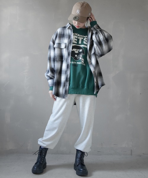 SPINNS(スピンズ)の「エコウール チェックCPOジャケット(その他アウター・レディース・ブラック/オレンジ/ブルー/グリーン・ONESIZE)」の8枚目の写真