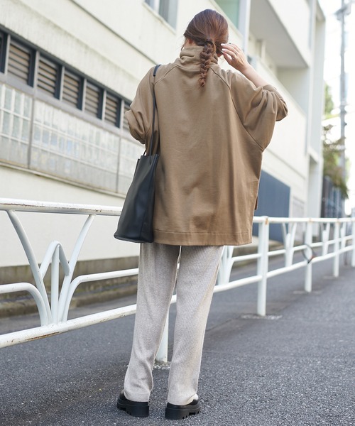 PUAL CE CIN（ピュアルセシン）の「ワイドRIBニットパンツ（その他パンツ・レディース・ブラック/ベージュ/ミント/オートミール・FREE）」の5枚目の写真