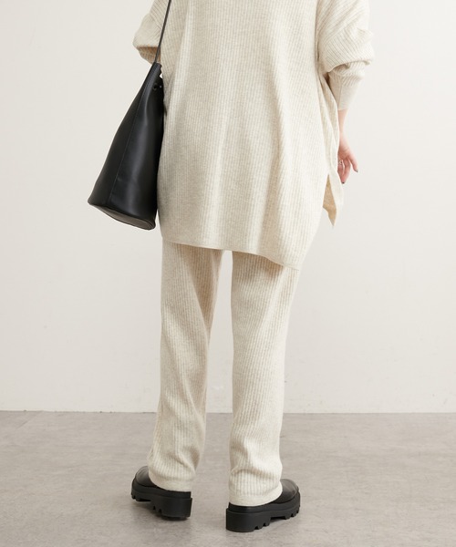 PUAL CE CIN（ピュアルセシン）の「ワイドRIBニットパンツ（その他パンツ・レディース・ブラック/ベージュ/ミント/オートミール・FREE）」の8枚目の写真