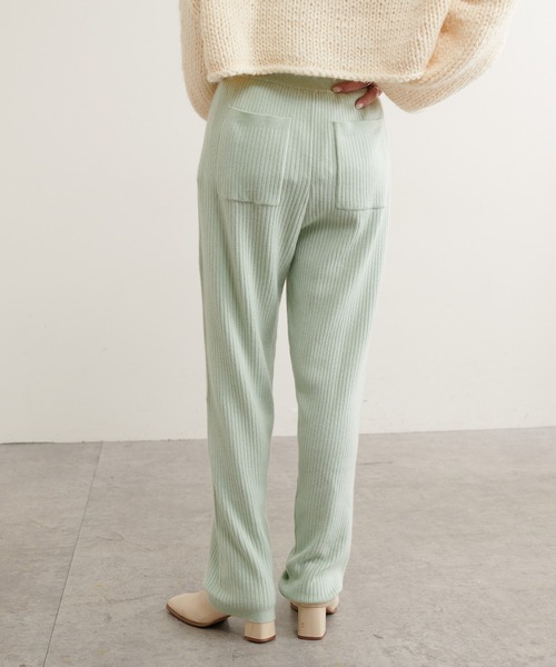 PUAL CE CIN（ピュアルセシン）の「ワイドRIBニットパンツ（その他パンツ・レディース・ブラック/ベージュ/ミント/オートミール・FREE）」の11枚目の写真