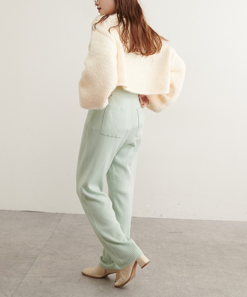 PUAL CE CIN（ピュアルセシン）の「ワイドRIBニットパンツ（その他パンツ・レディース・ブラック/ベージュ/ミント/オートミール・FREE）」の13枚目の写真