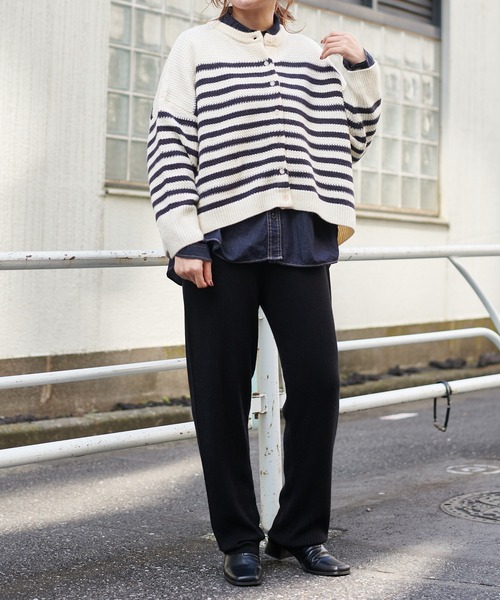 PUAL CE CIN（ピュアルセシン）の「ワイドRIBニットパンツ（その他パンツ・レディース・ブラック/ベージュ/ミント/オートミール・FREE）」の17枚目の写真