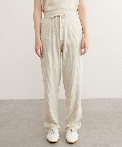 PUAL CE CIN（ピュアルセシン）の「ワイドRIBニットパンツ（その他パンツ・レディース・ブラック/ベージュ/ミント/オートミール・FREE）」の21枚目の写真