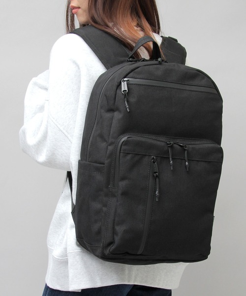 REGiSTA(レジスタ)の「撥水加工 ポリエステル スクエア バックパック / 大容量 リュック(バックパック/リュック・メンズ・ブラック・FREE)」の9枚目の写真
