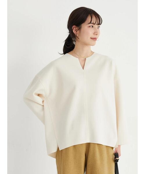 Green Parks(グリーンパークス)の「圧縮風カットプルオーバー*(Tシャツ/カットソー・レディース・ブラウン/アイボリー/ホワイト系その他/杢グレー・FREE)」の5枚目の写真