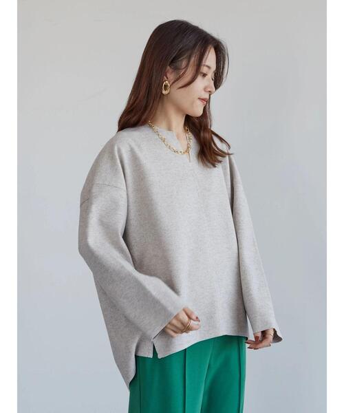 Green Parks(グリーンパークス)の「圧縮風カットプルオーバー*(Tシャツ/カットソー・レディース・ブラウン/アイボリー/ホワイト系その他/杢グレー・FREE)」の6枚目の写真