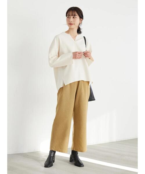Green Parks(グリーンパークス)の「圧縮風カットプルオーバー*(Tシャツ/カットソー・レディース・ブラウン/アイボリー/ホワイト系その他/杢グレー・FREE)」の9枚目の写真
