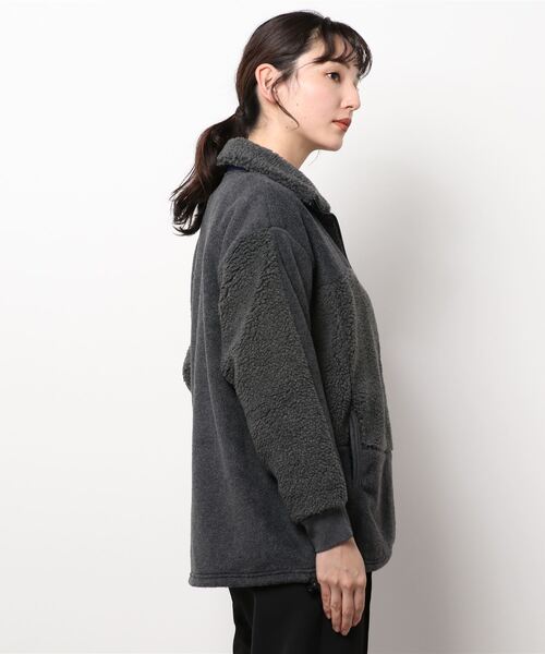 gomme（ゴム）の「フリース　ハイネックブルゾン（ブルゾン・レディース・ブラック/チャコールグレー・MEDIUM）」の9枚目の写真