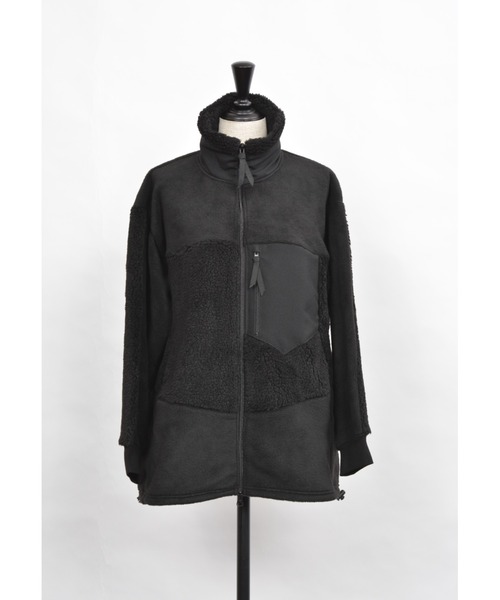 gomme（ゴム）の「フリース　ハイネックブルゾン（ブルゾン・レディース・ブラック/チャコールグレー・MEDIUM）」の2枚目の写真