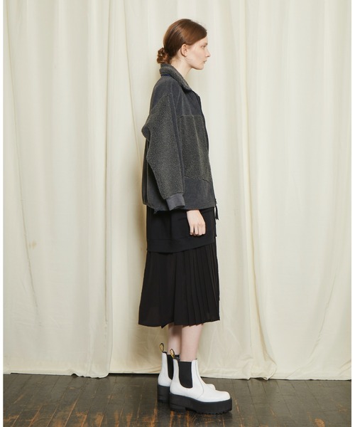 gomme（ゴム）の「フリース　ハイネックブルゾン（ブルゾン・レディース・ブラック/チャコールグレー・MEDIUM）」の12枚目の写真