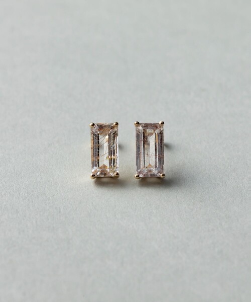 ete（エテ）の「○K10YG ルチルクォーツ ピアス（ピアス（両耳用