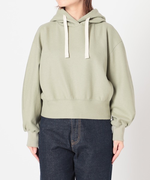 SLOBE IENA（スローブイエナ）の「ウーリージャージパーカー【手洗い可能】◆（パーカー・レディース・チャコールグレー/ベージュ/ライトグリーン・FREE）」の6枚目の写真