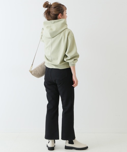 SLOBE IENA（スローブイエナ）の「ウーリージャージパーカー【手洗い可能】◆（パーカー・レディース・チャコールグレー/ベージュ/ライトグリーン・FREE）」の10枚目の写真