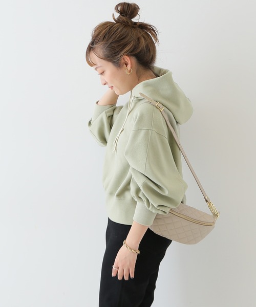 SLOBE IENA（スローブイエナ）の「ウーリージャージパーカー【手洗い可能】◆（パーカー・レディース・チャコールグレー/ベージュ/ライトグリーン・FREE）」の20枚目の写真