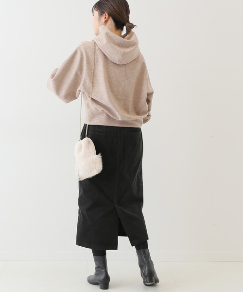 SLOBE IENA（スローブイエナ）の「ウーリージャージパーカー【手洗い可能】◆（パーカー・レディース・チャコールグレー/ベージュ/ライトグリーン・FREE）」の14枚目の写真