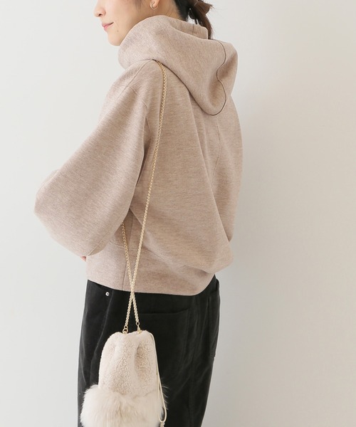 SLOBE IENA（スローブイエナ）の「ウーリージャージパーカー【手洗い可能】◆（パーカー・レディース・チャコールグレー/ベージュ/ライトグリーン・FREE）」の19枚目の写真