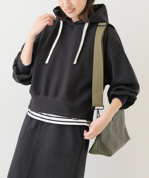 SLOBE IENA（スローブイエナ）の「ウーリージャージパーカー【手洗い可能】◆（パーカー・レディース・チャコールグレー/ベージュ/ライトグリーン・FREE）」の18枚目の写真