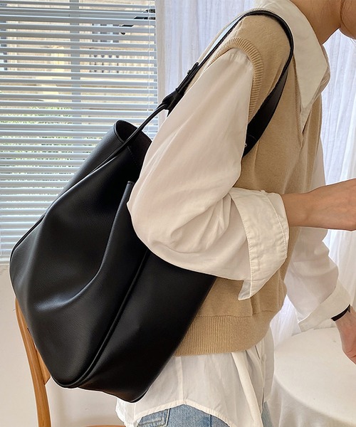 TABI PAL(タビパル)の「PUレザー トートバッグ(ショルダーバッグ・レディース・ブラック/ブラウン/アイボリー・FREE)」の18枚目の写真