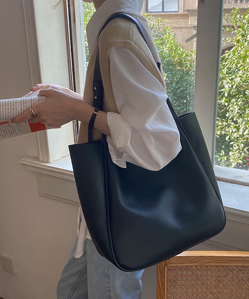 TABI PAL(タビパル)の「PUレザー トートバッグ(ショルダーバッグ・レディース・ブラック/ブラウン/アイボリー・FREE)」の15枚目の写真