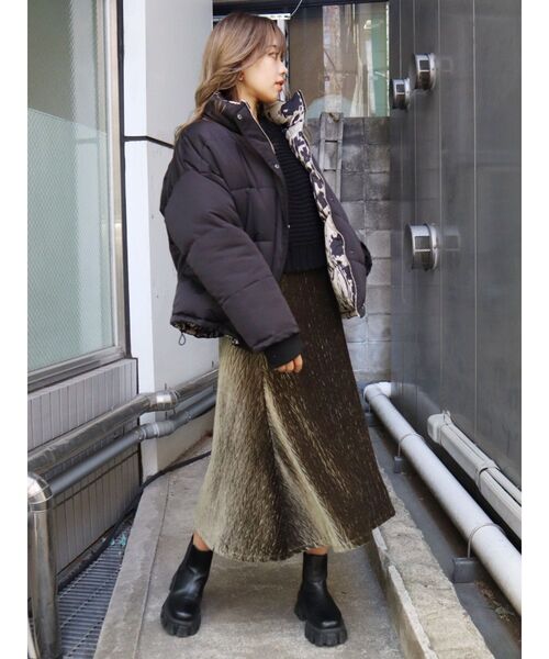 EVRIS（エヴリス）の「ヘリンボーンベロアワンピース（ワンピース・レディース・ブラック/オレンジ/カーキ・FREE）」の19枚目の写真