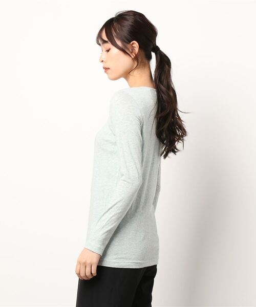 Samansa Mos2（サマンサ モスモス）の「ベア天竺無地クルーネックカットソー（Tシャツ/カットソー・レディース・ミント/ブラック/ベージュ/グレー・ﾌﾘ-）」の5枚目の写真