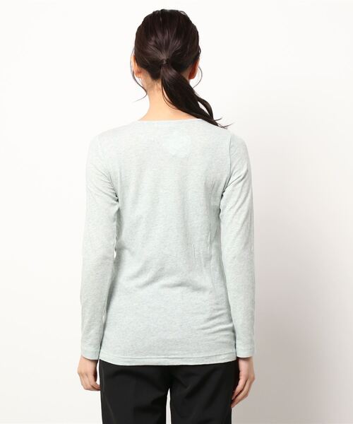 Samansa Mos2（サマンサ モスモス）の「ベア天竺無地クルーネックカットソー（Tシャツ/カットソー・レディース・ミント/ブラック/ベージュ/グレー・ﾌﾘ-）」の6枚目の写真