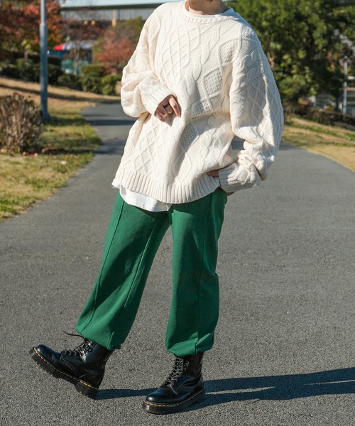 kutir（クティール）の「ケーブルニット（ニット/セーター・レディース・オフホワイト/ブラック/オレンジ/ミント・FREE）」の8枚目の写真