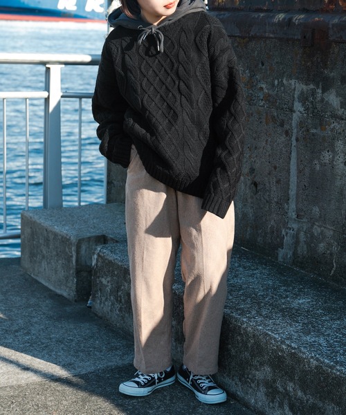 kutir（クティール）の「ケーブルニット（ニット/セーター・レディース・オフホワイト/ブラック/オレンジ/ミント・FREE）」の18枚目の写真