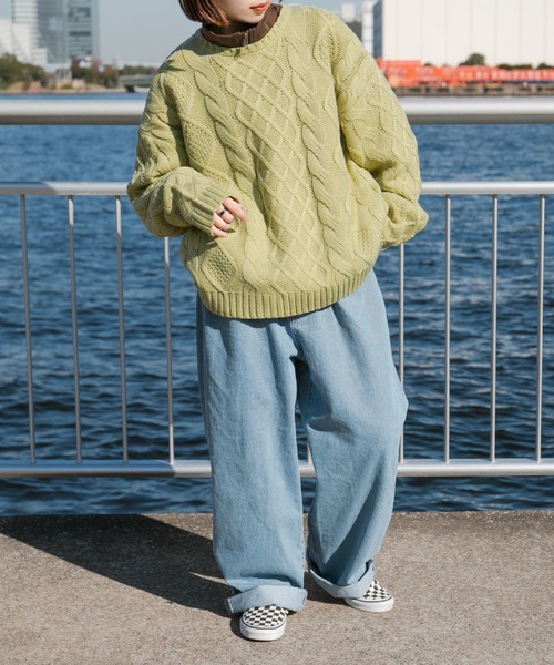 kutir（クティール）の「ケーブルニット（ニット/セーター・レディース・オフホワイト/ブラック/オレンジ/ミント・FREE）」の22枚目の写真