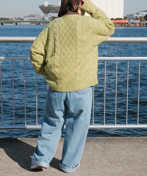 kutir（クティール）の「ケーブルニット（ニット/セーター・レディース・オフホワイト/ブラック/オレンジ/ミント・FREE）」の6枚目の写真