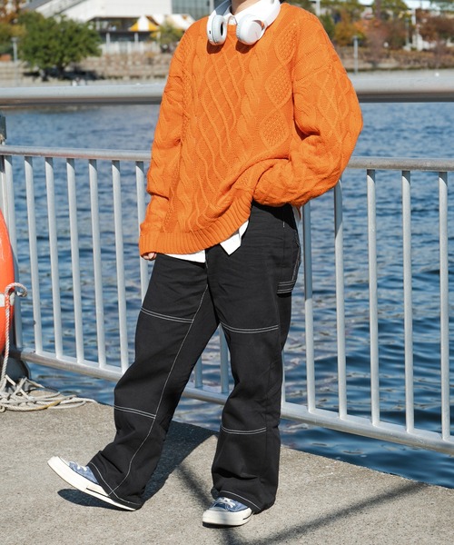 kutir（クティール）の「ケーブルニット（ニット/セーター・レディース・オフホワイト/ブラック/オレンジ/ミント・FREE）」の17枚目の写真