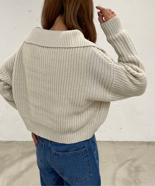 apres jour mignon(アプレジュールミニョン)の「ハーフジップニット【ZOZOTOWN限定アイテム】(ニット/セーター・レディース・アイボリー/ブラック/ブルー・フリー/X-LARGE)」の20枚目の写真
