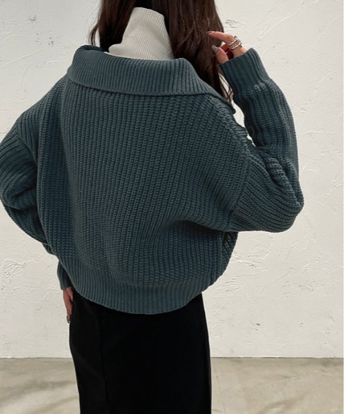 apres jour mignon(アプレジュールミニョン)の「ハーフジップニット【ZOZOTOWN限定アイテム】(ニット/セーター・レディース・アイボリー/ブラック/ブルー・フリー/X-LARGE)」の13枚目の写真