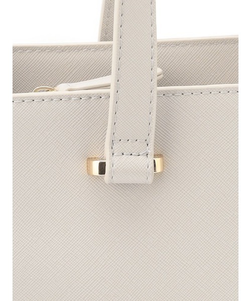 Perfect Suit FActory（パーフェクトスーツファクトリー）の「サフィアーノ　スクエアトートバッグ（ビジネスバッグ・レディース・ブラック/ピンク系その他/ライトグレー・FREE）」の4枚目の写真