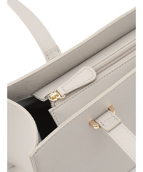 Perfect Suit FActory（パーフェクトスーツファクトリー）の「サフィアーノ　スクエアトートバッグ（ビジネスバッグ・レディース・ブラック/ピンク系その他/ライトグレー・FREE）」の11枚目の写真