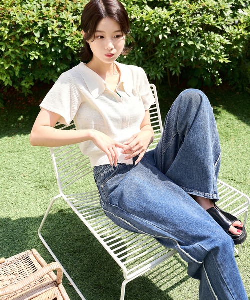 UNE MANSION（ユヌマンション）の「低身長の方向けにXSサイズ新登場！[UNE ORIGINAL] 【男女兼用/UNISEX】【有名芸能人・ユーチューバー多数着用】サイドフリンジストレートデニムワイドパンツ（デニムパンツ・レディース・ブルー/ブラック/ライトブルー・SMALL/MEDIUM/LARGE/X-SMALL）」の21枚目の写真