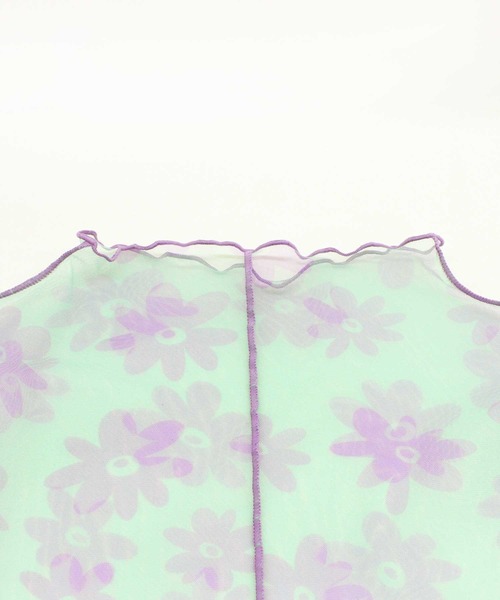 RNA（アールエヌエー）の「M1826 フラワー柄メッシュロングTシャツ（Tシャツ/カットソー・レディース・ライトグリーン/ホワイト×ブルー/ブラック×ホワイト・MEDIUM）」の19枚目の写真