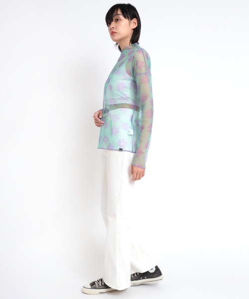 RNA（アールエヌエー）の「M1826 フラワー柄メッシュロングTシャツ（Tシャツ/カットソー・レディース・ライトグリーン/ホワイト×ブルー/ブラック×ホワイト・MEDIUM）」の22枚目の写真