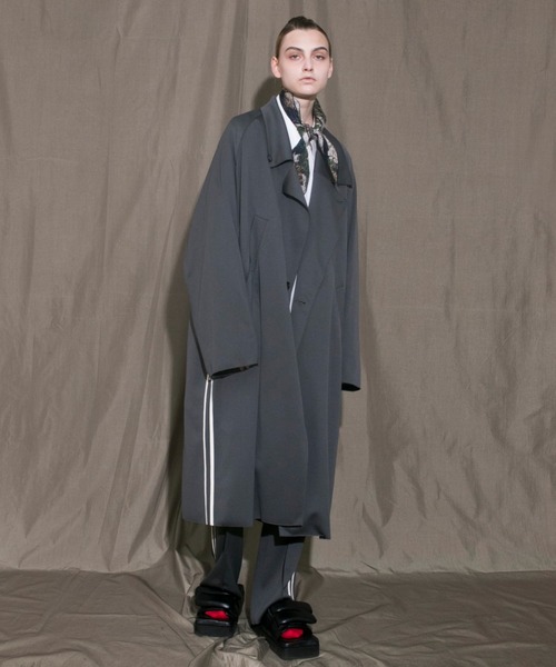 my beautiful landlet（マイビューティフルランドレット）の「【my beautiful landlet】 sandan smooth jersey long coat（トレンチコート・メンズ・ブラウン/グレー/オフホワイト・0/1）」の4枚目の写真