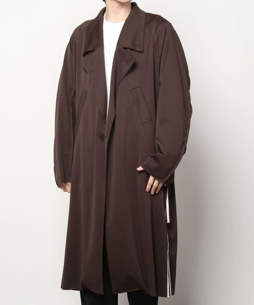 my beautiful landlet（マイビューティフルランドレット）の「【my beautiful landlet】 sandan smooth jersey long coat（トレンチコート・メンズ・ブラウン/グレー/オフホワイト・0/1）」の14枚目の写真
