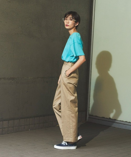 Auntie Rosa Holiday(アンティローザホリデー)の「ヘビーウェイトフットボールT(Tシャツ/カットソー・レディース・グリーン/オフホワイト/ライトブルー/イエロー/ピンク/チャコールグレー・FREE)」の12枚目の写真