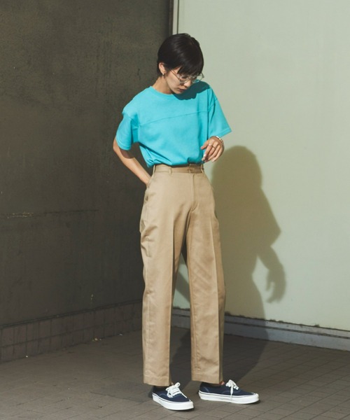 Auntie Rosa Holiday(アンティローザホリデー)の「ヘビーウェイトフットボールT(Tシャツ/カットソー・レディース・グリーン/オフホワイト/ライトブルー/イエロー/ピンク/チャコールグレー・FREE)」の15枚目の写真