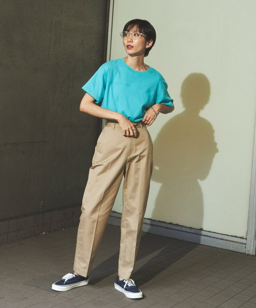 Auntie Rosa Holiday(アンティローザホリデー)の「ヘビーウェイトフットボールT(Tシャツ/カットソー・レディース・グリーン/オフホワイト/ライトブルー/イエロー/ピンク/チャコールグレー・FREE)」の16枚目の写真